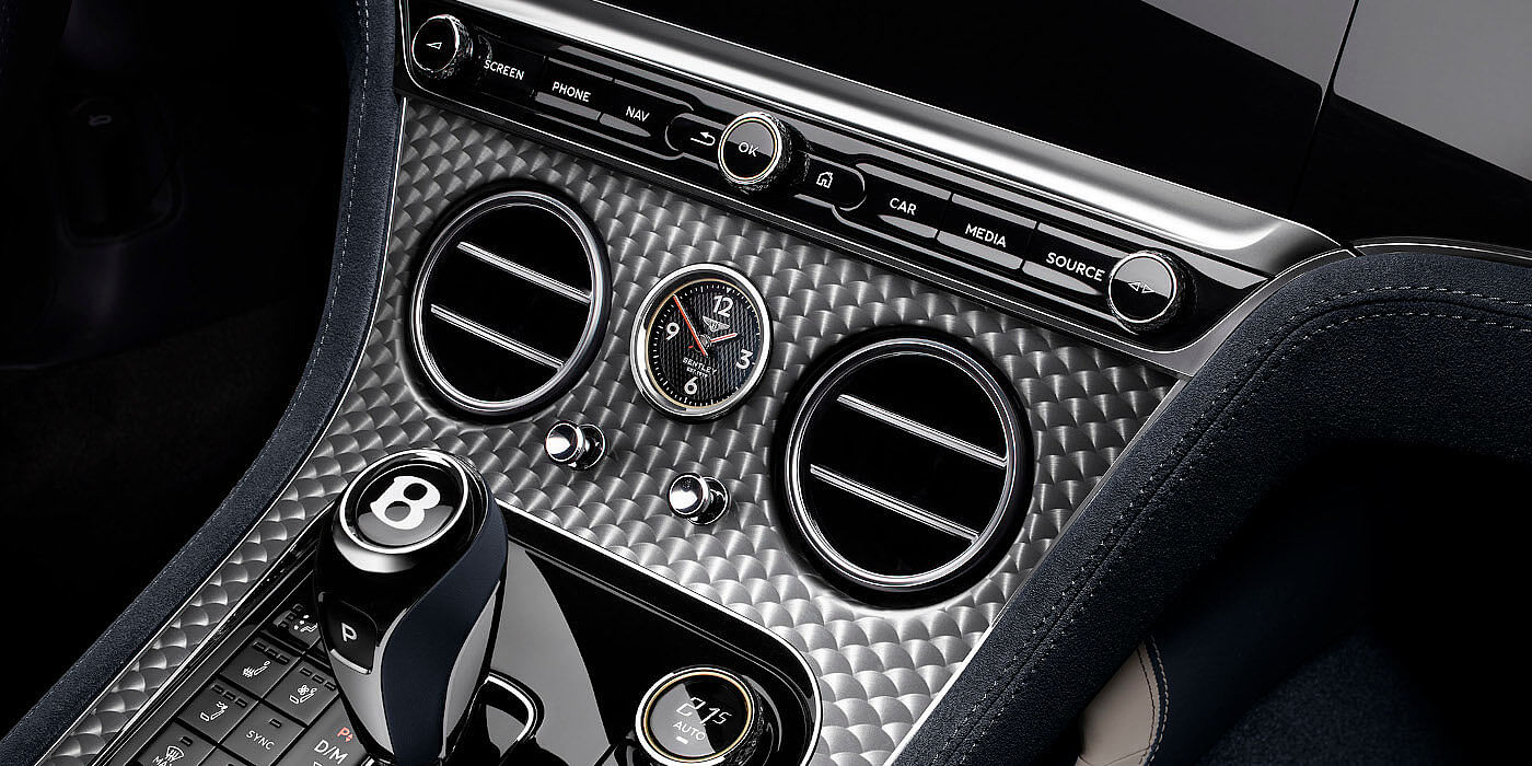 Bentley Brisbane Bentley Continental GTC Speed convertible front interior engine spin veneer detail