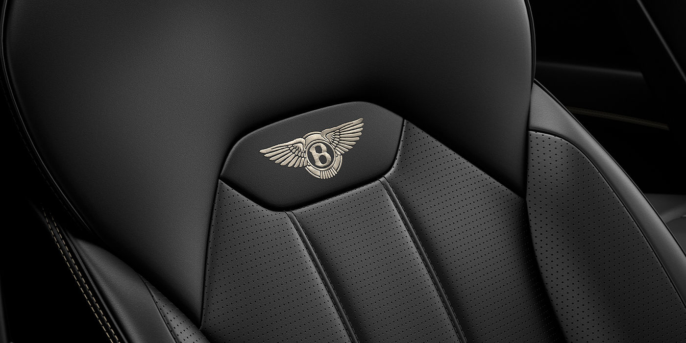 Bentley Brisbane Bentley Bentayga SUV seat detail in Beluga black hide